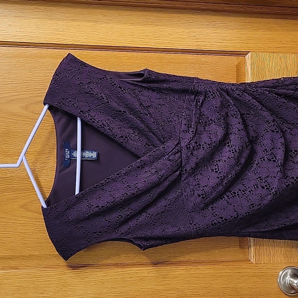 Eggplant purple dress with lace fabric